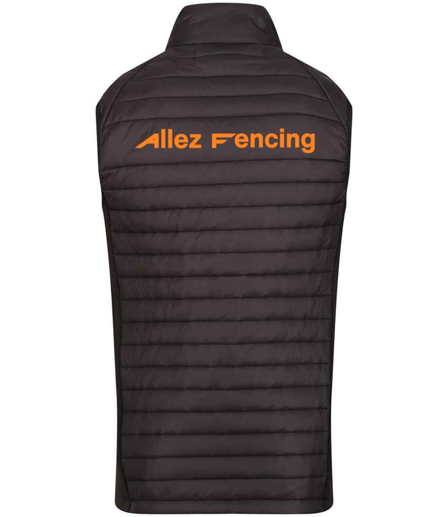 Adult Padded Gilet, Black and Seal Grey | AF (rear)