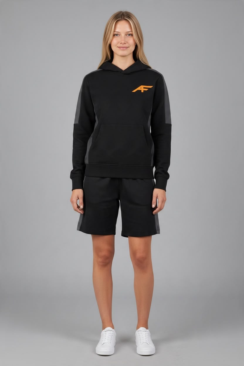Junior Team Hoodie, Black and Grey | AF (model, depiction)