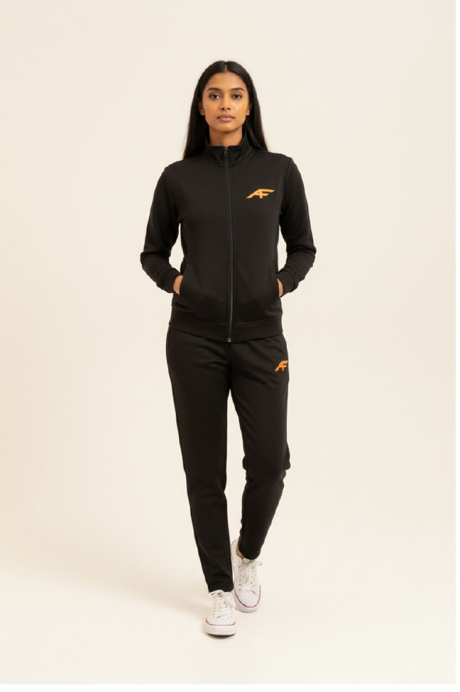 Junior Full Zip Team Top, All Black | AF (model, depiction)