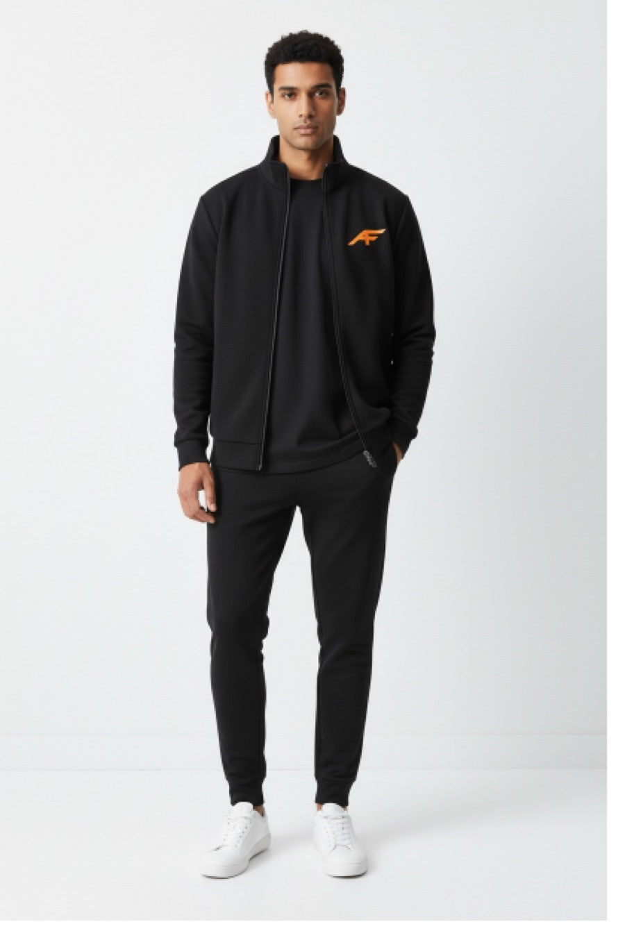Junior Full Zip Team Top, All Black | AF (model, depiction)