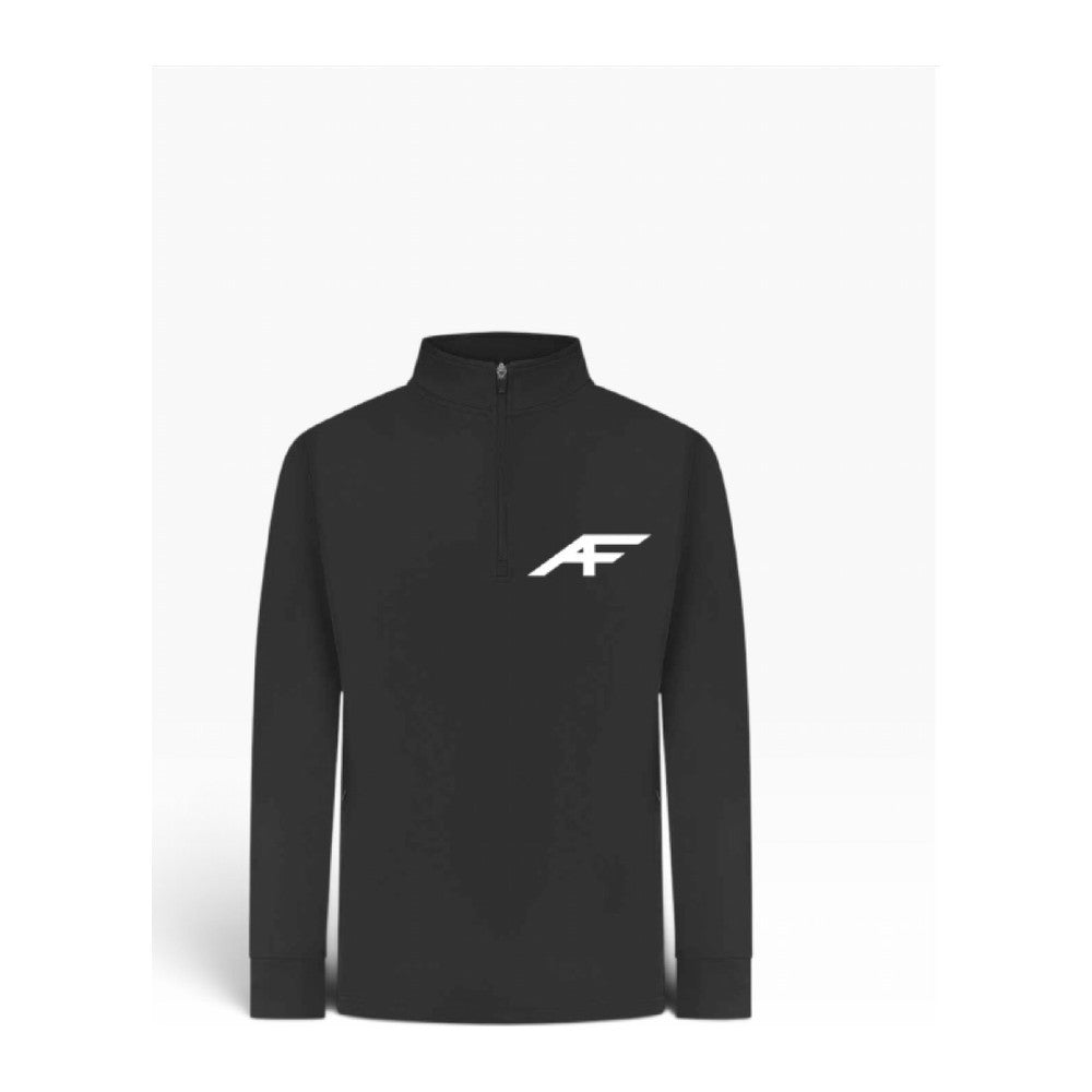 Junior 1/4 Zip Team Top, All Black | AF (depiction)