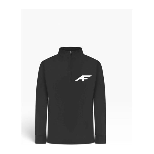 Junior 1/4 Zip Team Top, All Black | AF (depiction)