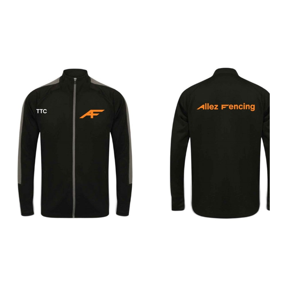 Junior Full Zip Team Top, Black and Grey | AF (depiction)