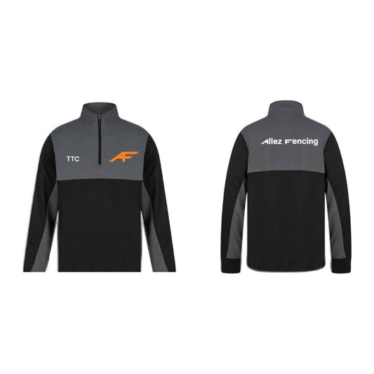 Adult 1/4 Zip Team Top, Black and Grey | AF (depiction)